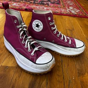 HOT PINK Platform Converse High Tops